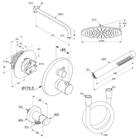 Душевой комплект Kludi Nova Fonte 209303915