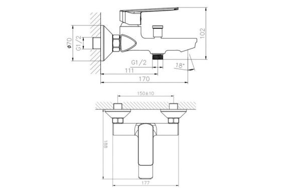 Смеситель для ванны Koller Pool Style SL0100