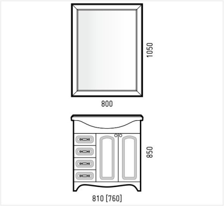 Зеркало (80х80) Corozo Классика 80 SD-00000271