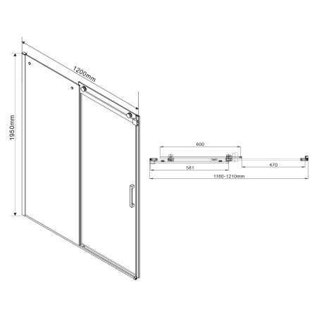 Душевой уголок Vincea  Como VSR-1C9012CL (120х90)  хром, стекло прозрачное