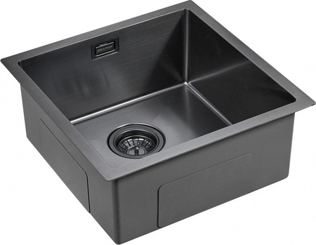 Кухонная мойка Paulmark Aller PM904444-GM вороненая сталь