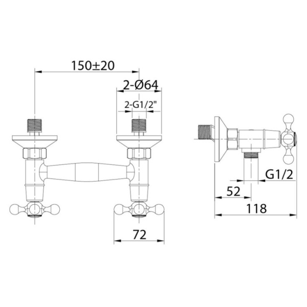 Смеситель для душа Milardo Duplex (DUPSB00M03)