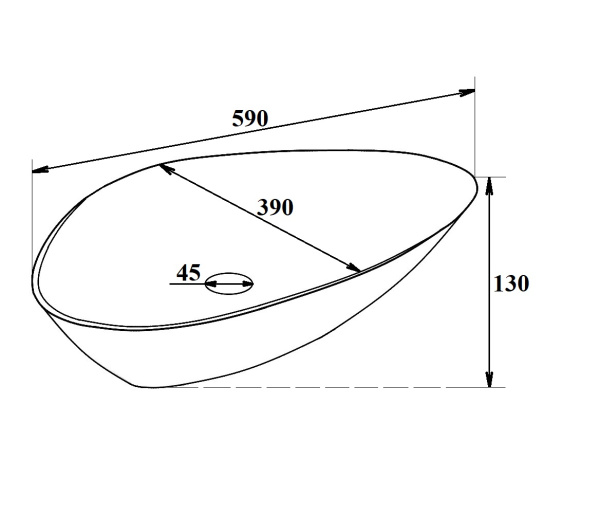 Раковина Runo мебельная 60 треугольный TERZO (00-00001360)