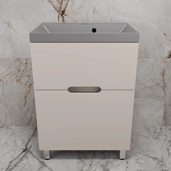 Тумба напольная без раковины 60 см Style Line Матис ЛС-00002431 кремовый матовый