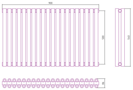 Полотенцесушитель Водяной Сунержа Эстет-00 (50х90) 20 секций Матовое Золото 032-0332-5020
