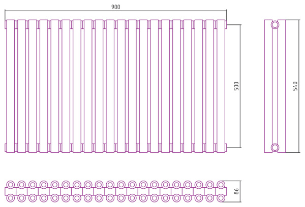 Полотенцесушитель Водяной Сунержа Эстет-00 (50х90) 20 секций Шампань 020-0332-5020
