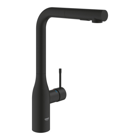 Смеситель для кухни с  выдвижным изливом Essence New Grohe 30504 KF0 (30504KF0) фантомный черный 