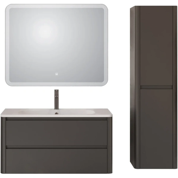 Тумба под раковину Cezares RELAX-1000-2C-SO-GM оружейная сталь матовый