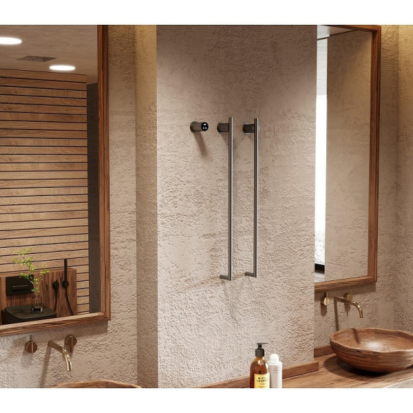 Полотенцесушитель электрический (35х76) П2 Terminus Рондо 4670078568175 оружейная сталь