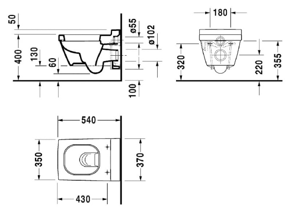 Унитаз подвесной Duravit 2 ND Floor 2220090000 без сиденья