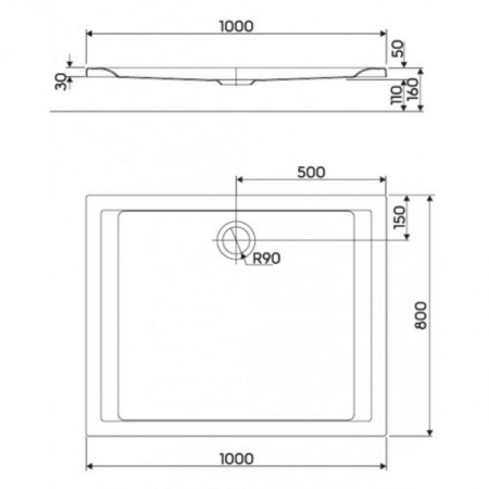 Душевой поддон Kolo Pacyfik AntiSlide 100x80 XBP0718101
