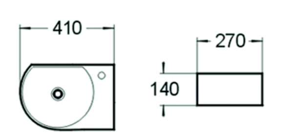 Раковина подвесная (41х27) SantiLine SL-2015L