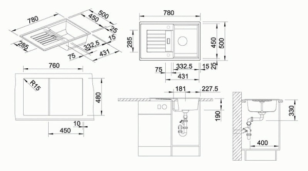 Мойка кухонная Blanco ZIA 45S SILGRANIT PuraDur (мускат), 521960