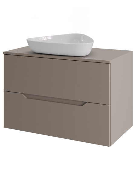 Тумба с раковиной подвесная 70 см, Orange Line Li-70TuLMDF+B07-500W латте/белый