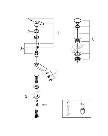 Смеситель для раковины с донным клапаном Grohe Eurosmart CoolStart 23924 003 (23924003) хром