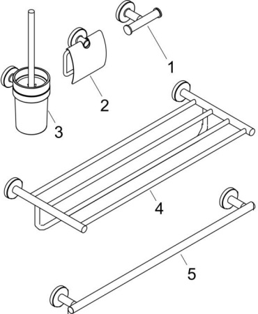Набор аксессуаров для ванной комнаты Hansgrohe Logis Set Universal 41728000 хром