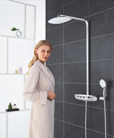 Душевая система с термостатом для настенного монтажа Grohe Rainshower System SmartControl 360 DUO 26250 LS0 (26250LS0) белая луна