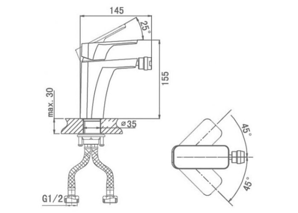 Смеситель для биде D&K Berlin Technische (DA1432215)