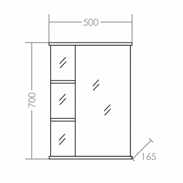 Зеркальный шкаф (50х70)  СаНта Ника 50  101085