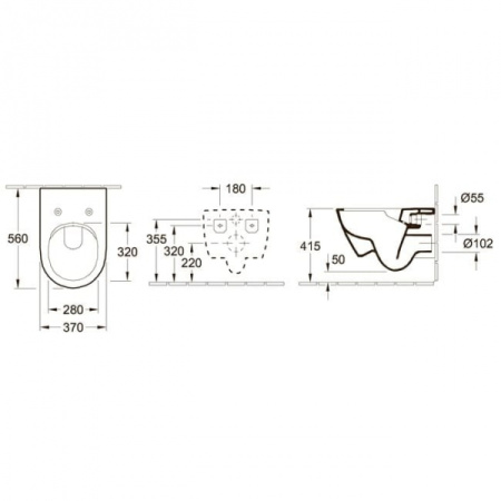 Унитаз подвесной Villeroy & Boch Subway 2.0 Plus 5614R0R1