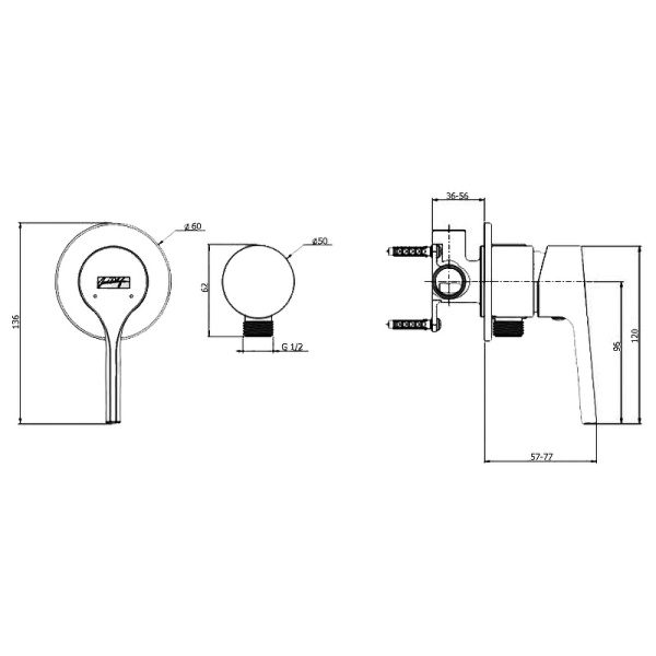 Смеситель для душа Jacob Delafon Elate E25754-CP