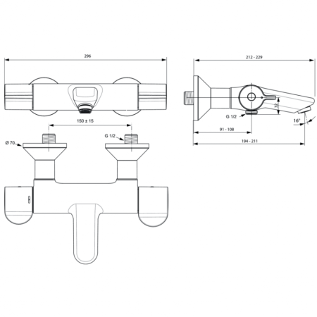 Термостат для ванны Ideal Standard CERAPLUS 2.0 A6873AA