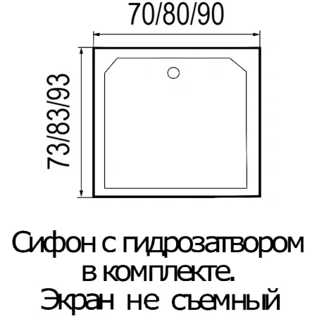 Акриловый душевой поддон (70х73) Wemor 10000000923 универсальная