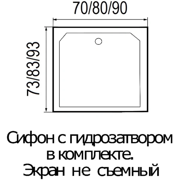 Акриловый душевой поддон (70х73) Wemor 10000000923 универсальная