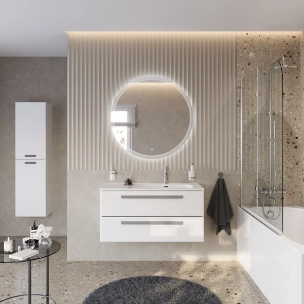 Тумба под раковину Cezares ECO-CER-N-1000-2C-SO-BL-R  Bianco Lucido без ручек