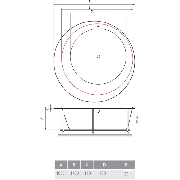 Акриловая ванна (160х160) Vayer Boomerang Гл000010534 Акриловая ванна (160х160) Vayer Boomerang Гл000010534