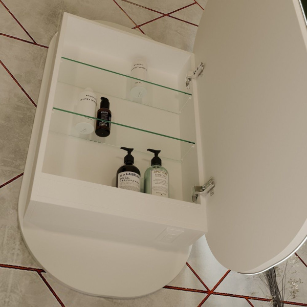 Зеркало-шкаф с подсветкой Art&Max Bari AM-Bar-500-1000-1D-R-DS-F-White