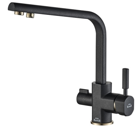 Смеситель для кухни под фильтр, черный/бронза Zorg SH 909 BLACK BR
