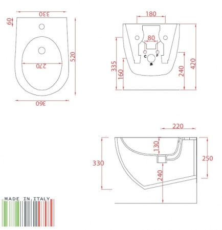 Биде ArtCeram File FI35 (FLB001 01;00)