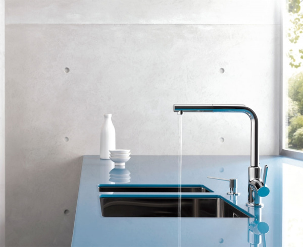 Смеситель для кухни с выдвижным изливом Kludi L-ine S 408510575