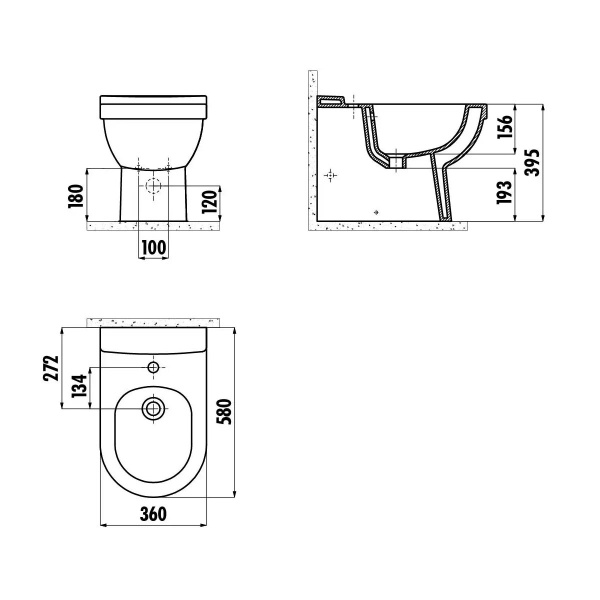 Напольное биде Creavit Vitroya VT500-00CB00E-0000