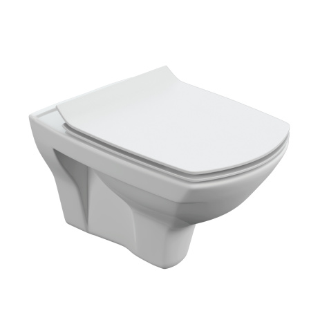 Подвесной унитаз безободковый Cersanit CARINA XL Clean On DPL EO slim S-MZ-CARINA-XL-COn-S-DL-w