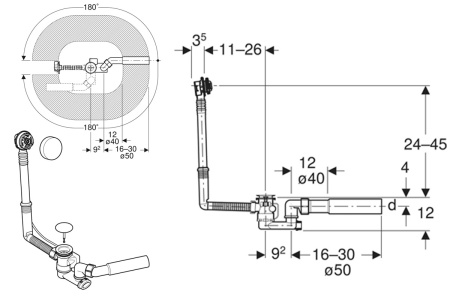 Слив-перелив Geberit 150.520.21.6