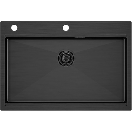 Кухонная мойка Paulmark  Vast-PRO PM707551-BS вороненая сталь