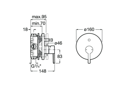 Смеситель для ванны Roca Naia 5A0B96CN0 черный