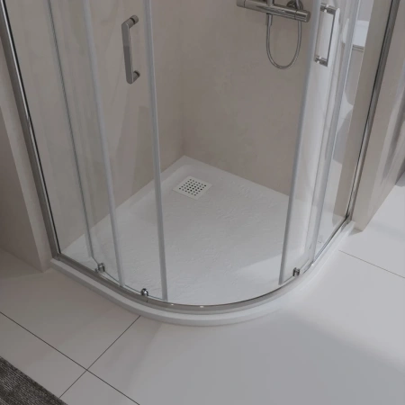 Поддон из искусственного мрамора BelBagno TRAY-MR-UNO-R-90-550-35-W-BO с сифоном белый матовый