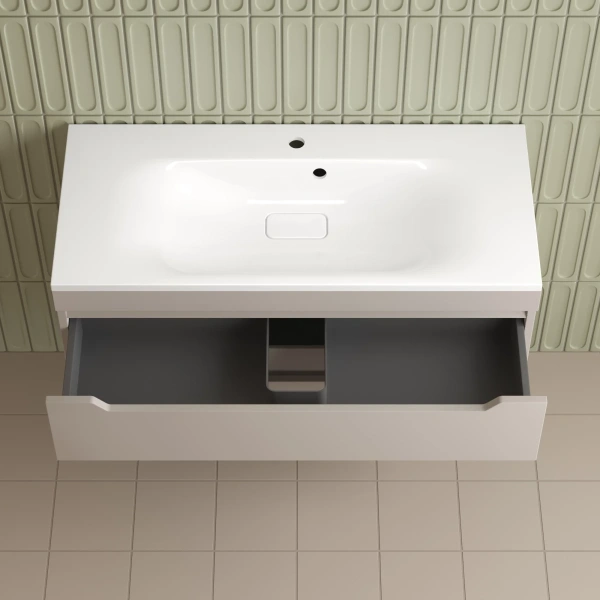 Тумба подвесная без раковины 100 см Style Line Остин ЛС-00002409 кремовый матовый