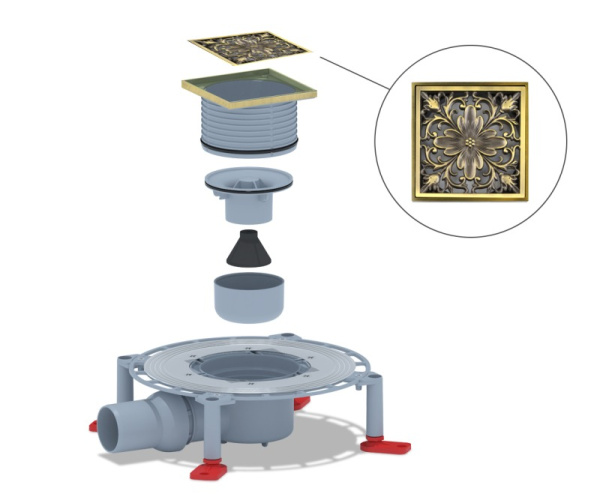 Душевой трап Bronze de Luxe 21975-5602