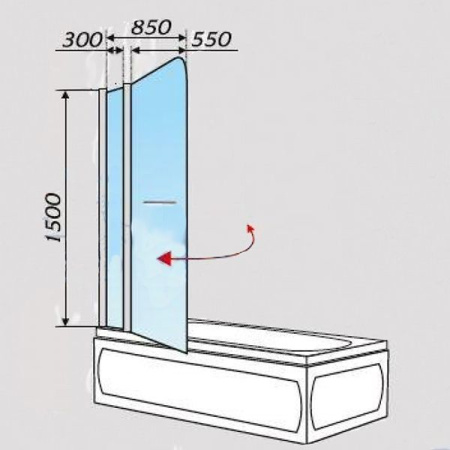 Шторка для ванны 1Marka  Mistelite P-05Mis