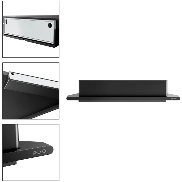 Полка для ванной со встроенным стеклоочистителем KEUCO Aveno 14657370100 черный матовый