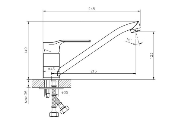 Смеситель для кухни Koller Pool Stream ST0950