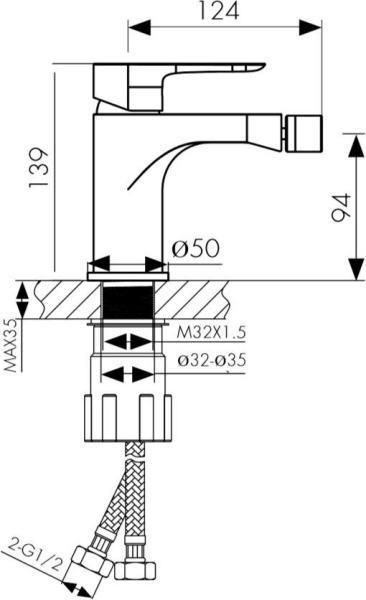 Смеситель для биде  KAISER Cezar (05088)