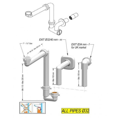 Сифон для раковины Ideal Standard Space Saving, EE23033967
