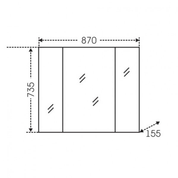 Зеркальный шкаф (87х73)  СаНта Стандарт 90 113017