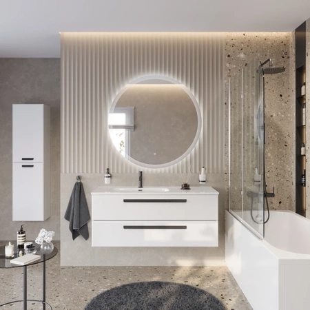 Тумба под раковину Cezares ECO-CER-N-1200-2C-SO-BL-L Bianco Lucido без ручек