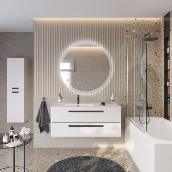 Тумба под раковину Cezares ECO-CER-N-1200-2C-SO-BL-L Bianco Lucido без ручек